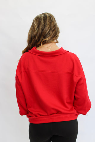 Contour Scuba Half-Zip-Ruby - Trudy's Trendy Boutique