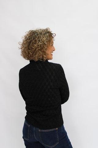 Shimmer Essence Mock Neck Top - Trudy's Trendy Boutique