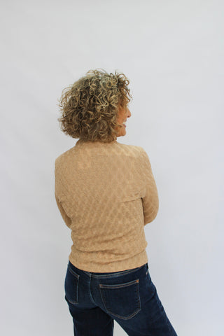 Shimmer Essence Mock Neck Top - Trudy's Trendy Boutique