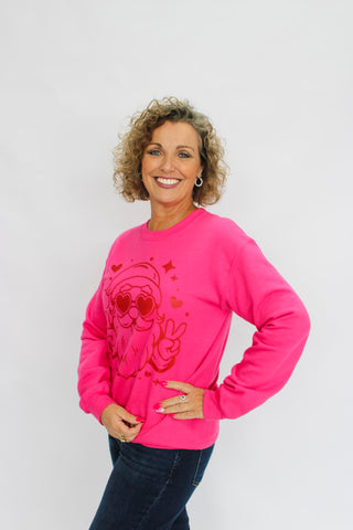 Peace and Hearts Santa Crew - Trudy's Trendy Boutique