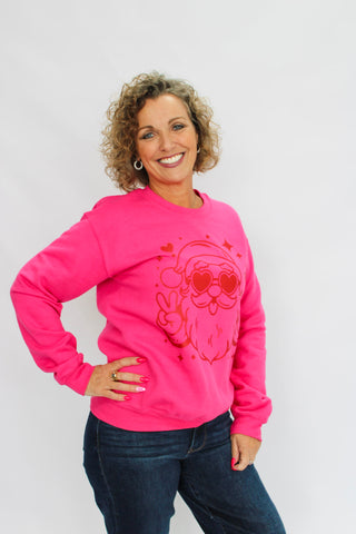 Peace and Hearts Santa Crew - Trudy's Trendy Boutique