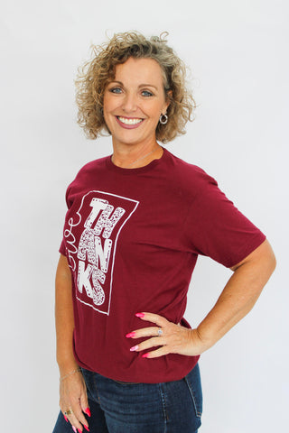Give Thanks Tee - Trudy's Trendy Boutique