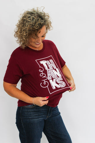 Give Thanks Tee - Trudy's Trendy Boutique