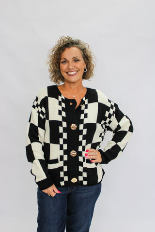 Check & Charm Cardigan - Trudy's Trendy Boutique
