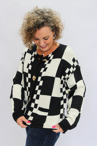 Check & Charm Cardigan - Trudy's Trendy Boutique