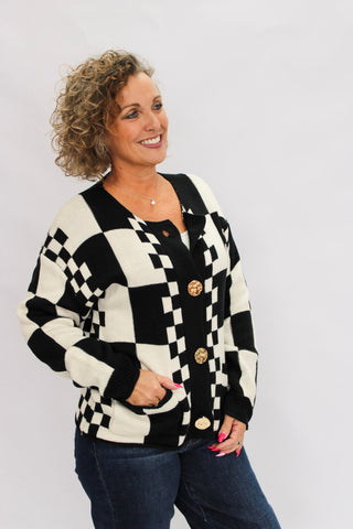 Check & Charm Cardigan - Trudy's Trendy Boutique
