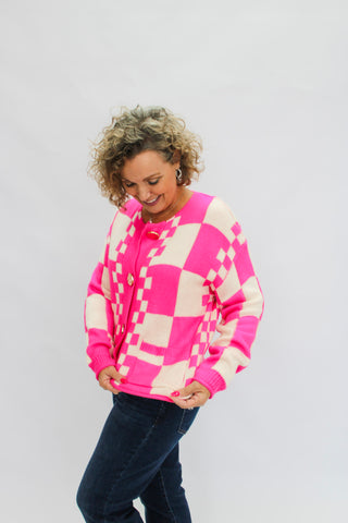 Check & Charm Cardigan - Trudy's Trendy Boutique