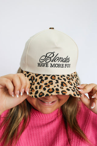 Blondes Have More Fun Hat-Leopard