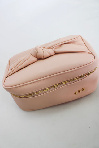 Madelyn Bow Make-Up Bag-Blush - Trudy's Trendy Boutique