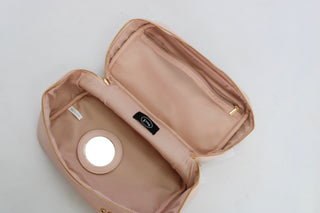 Madelyn Bow Make-Up Bag-Blush - Trudy's Trendy Boutique