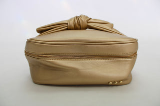 Madelyn Bow Make-Up Bag-Gold - Trudy's Trendy Boutique