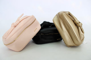 Madelyn Bow Make-Up Bag-Blush - Trudy's Trendy Boutique