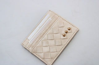 Mariah Woven Small Card Holder-Cream - Trudy's Trendy Boutique