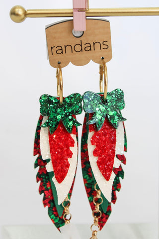 Randans Poinsettia Earrings - Trudy's Trendy Boutique