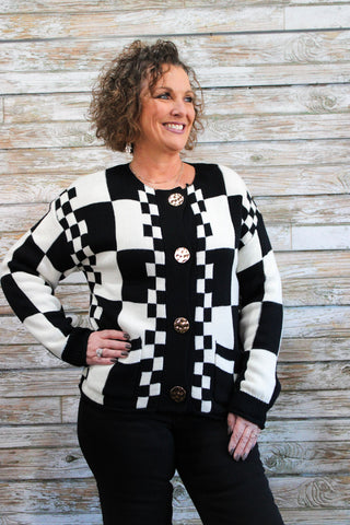Check & Charm Cardigan - Trudy's Trendy Boutique