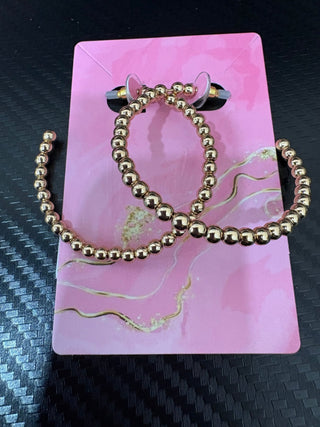 Gold Ball Hoops DM - Trudy's Trendy Boutique