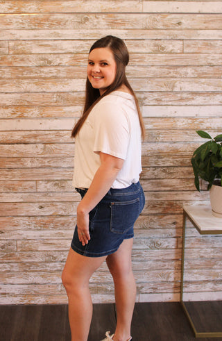 Judy Blue HW Double Button Shorts - Trudy's Trendy Boutique