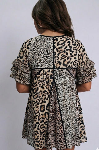 Wild Contrast Leopard Dress - Trudy's Trendy Boutique