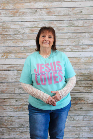 Jesus Loves You & Me Tee - Trudy's Trendy Boutique