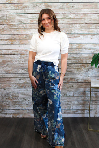 Bloom & Blue Washed Denim Pants - Trudy's Trendy Boutique
