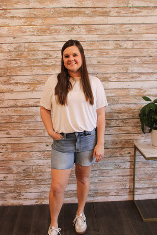 Judy Blue High Waist Shorts/Medium Wash - Trudy's Trendy Boutique