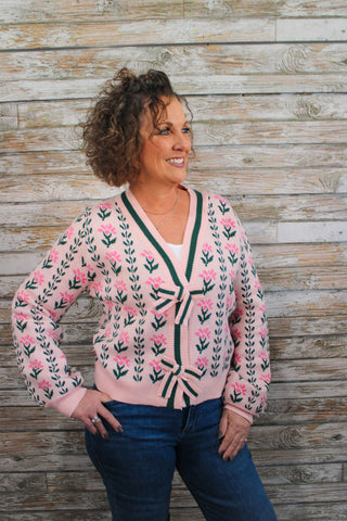 Blossom Bow Cardigan - Trudy's Trendy Boutique