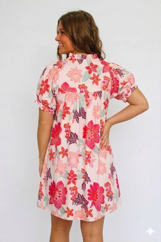 Petal Pop Puff Sleeve Dress - Trudy's Trendy Boutique