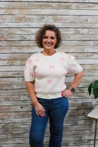 Hello Darling Bow Sweater - Trudy's Trendy Boutique