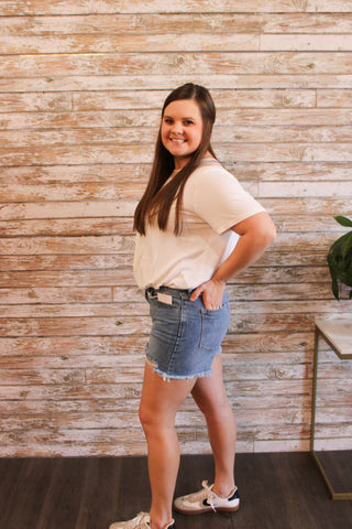 Kancan High Rise Frayed Shorts - Trudy's Trendy Boutique