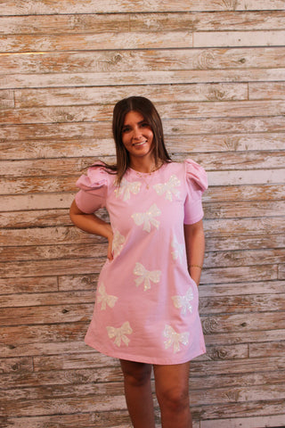 Sweeten the Day Bow Dress - Trudy's Trendy Boutique