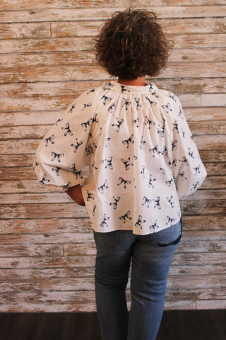 Bow Glam Blouse - Trudy's Trendy Boutique