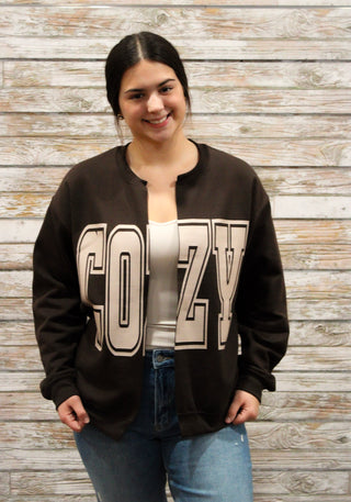 Cozy Split Front Sweatshirt - Trudy's Trendy Boutique