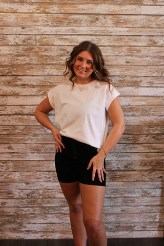 Judy Blue Black Button Fly Shorts - Trudy's Trendy Boutique