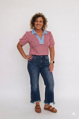 Mica HR Crop Flare Dark Moscato - Trudy's Trendy Boutique