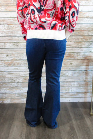 Judy Blue HW Flare with Patch Pockets - Trudy's Trendy Boutique