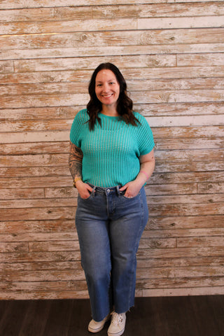 Aria Crochet Knit Sweater - Trudy's Trendy Boutique