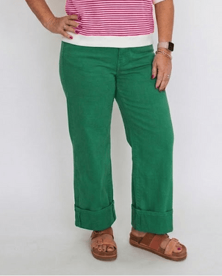 Mica HR Wide Crop Seaweed Green - Trudy's Trendy Boutique