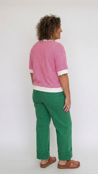 Mica HR Wide Crop Seaweed Green - Trudy's Trendy Boutique