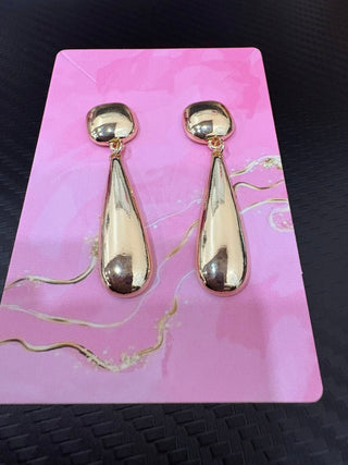 Gold Stud Drop Earrings - Trudy's Trendy Boutique