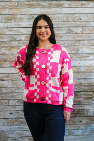 Check & Charm Cardigan - Trudy's Trendy Boutique