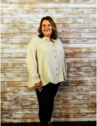 Driftwood Days Gauze Shirt - Trudy's Trendy Boutique