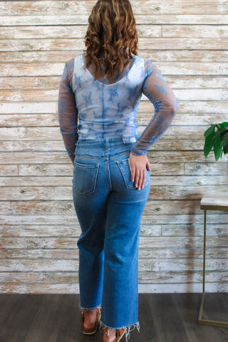 Midnight Bloom Sheer Lace Top - Trudy's Trendy Boutique