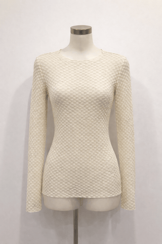 Dot Lace Mesh Top/Cream - Trudy's Trendy Boutique