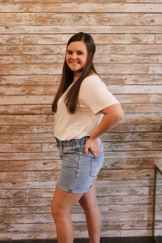 KanCan Paper Bag Jean Shorts - Trudy's Trendy Boutique