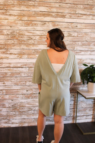 Rock The V Romper - Trudy's Trendy Boutique