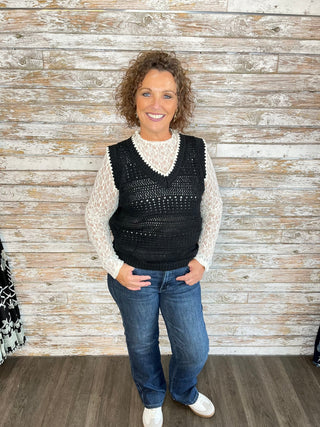 Stitched Charm Sweater Vest - Trudy's Trendy Boutique