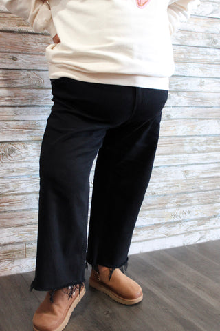 Vervet HW Black Crop Wide Leg/Curvy - Trudy's Trendy Boutique