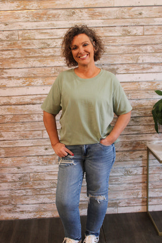 Basic Crew Shortsleeve Top - Trudy's Trendy Boutique