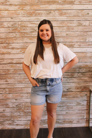 KanCan Paper Bag Jean Shorts - Trudy's Trendy Boutique