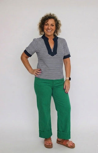 Mica HR Wide Crop Seaweed Green - Trudy's Trendy Boutique